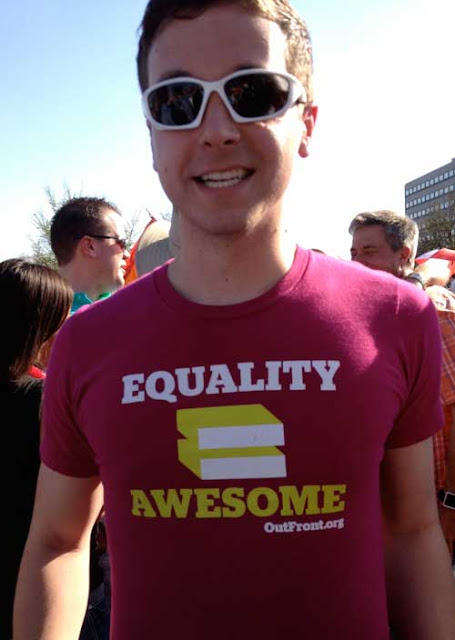 Man in shirt with Equality = Awesome