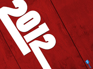 2012 Text Red Wood Texture Background HD Wallpaper