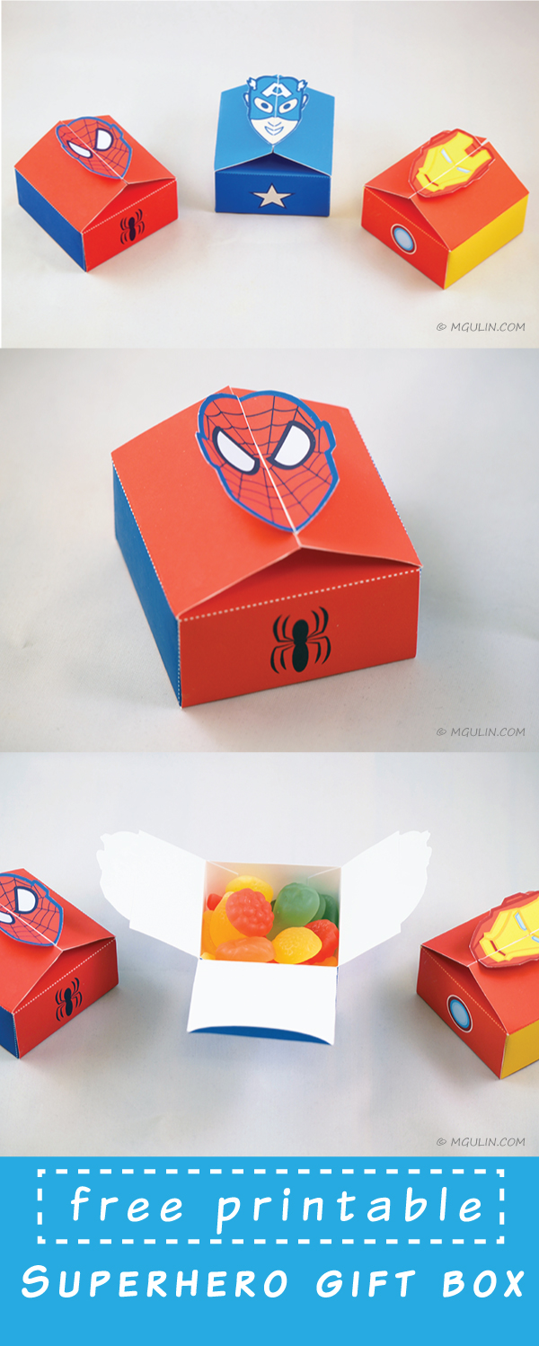 Great Superheroes Free Printable Gift Box. Oh My Fiesta