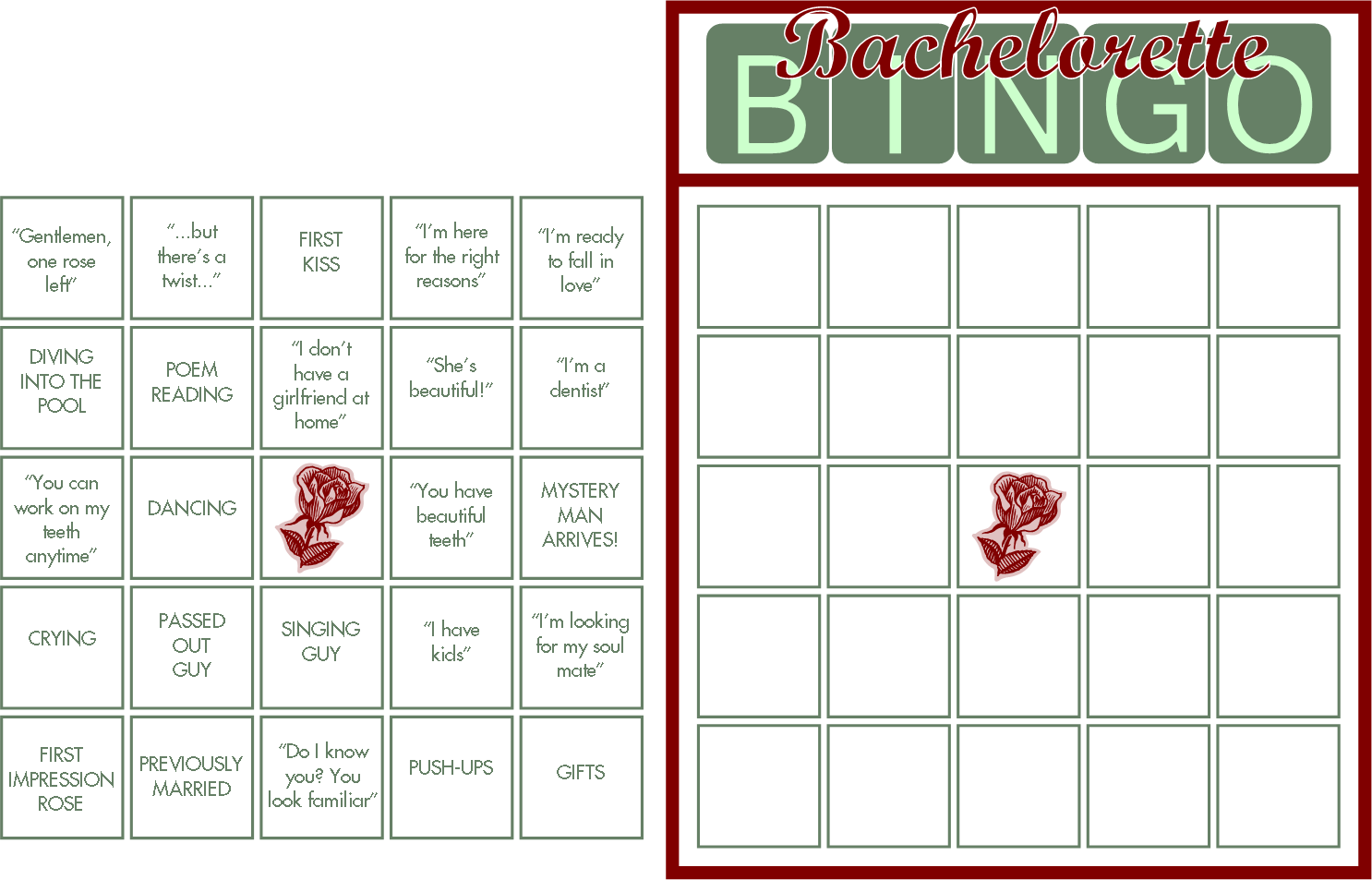 Embellish free Printable New Bachelorette Bingo Cards