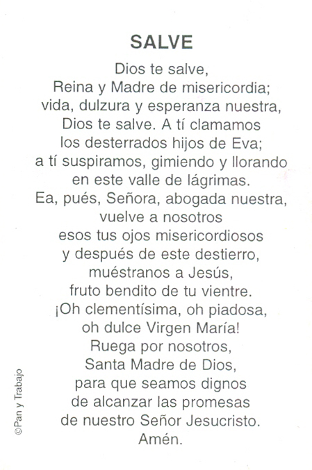 Oración: Salve Directorio de la Iglesia Católica Oración: Salve Directorio de la Iglesia Católica
