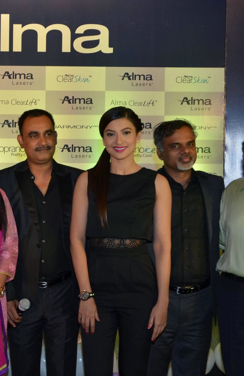 High Quality Bollywood Celebrity Pictures Gauhar Khan Looks Super Sexy In Black Dress At ‘alma