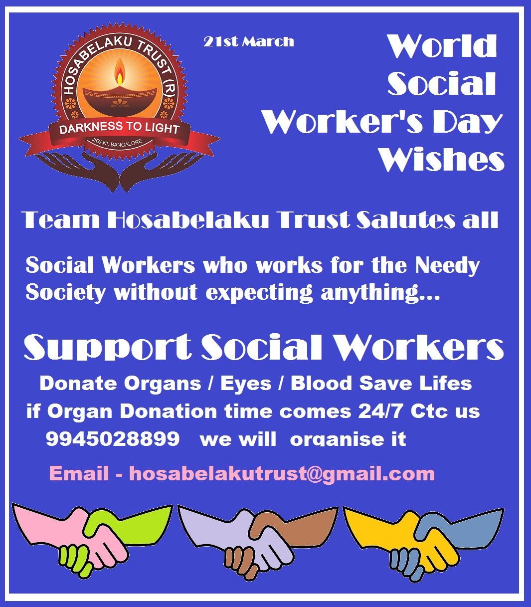 HOSABELAKU TRUST World Social Worker's Day from Team Hosabelaku Trust