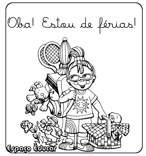 desenhos e atividades de boas fÉrias para colorir desenhos de