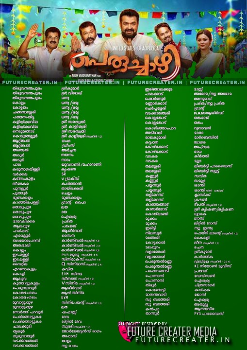Peruchazhi Malayalam Movie Theater List | Peruchazhi Malayalam Movie Releasing Centers
