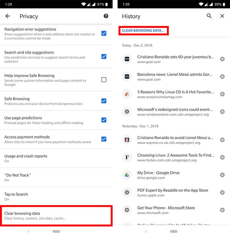 Cara Menghapus Cache Dan Data Browsing Pada Aplikasi Chrome Android -  Fajrinfo