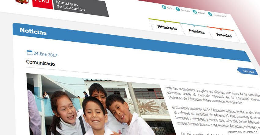 COMUNICADO MINEDU: Currículo Nacional de la Educación Básica - www.minedu.gob.pe