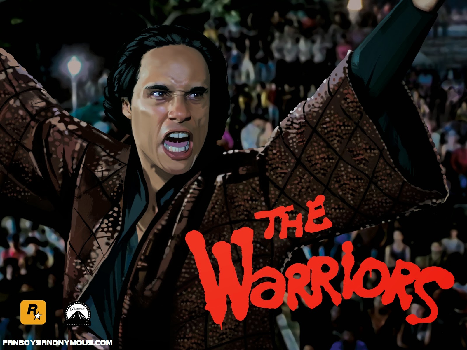 Rockstar concept and cover art for PS2 videogame The Warriors with Roger Hill as Cyrus