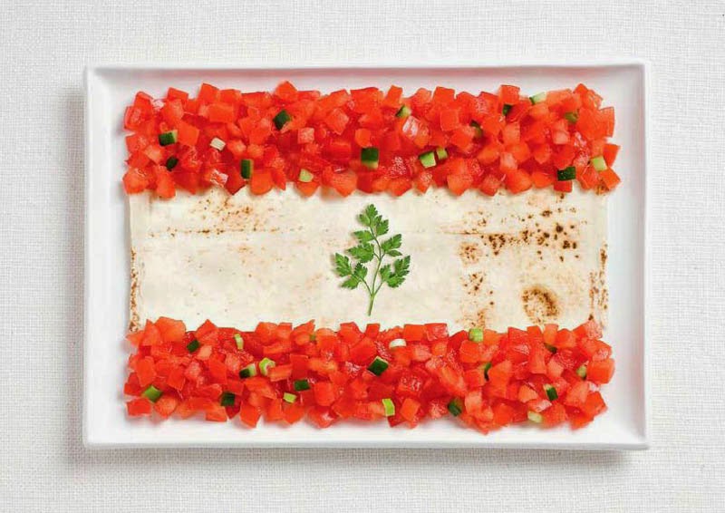 18 National Flags Made From Food - Lebanon