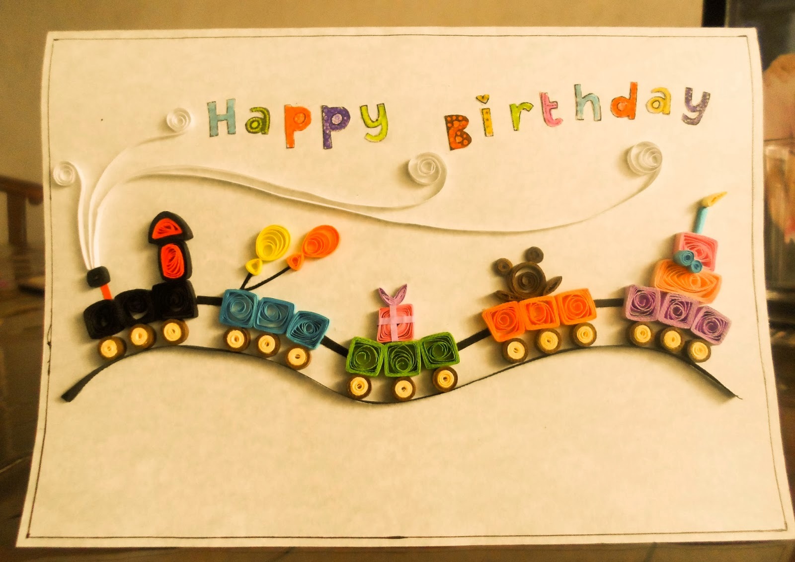 handmade paper quilling birthday card crafts and arts ideas