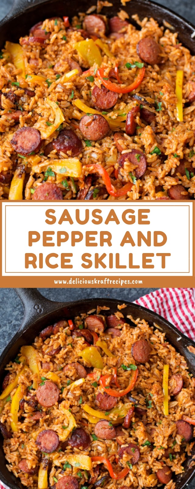 SAUSAGE PEPPER AND RICE SKILLET