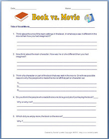 Nyla's Crafty Teaching: Comparing Movies to Books - Free Worksheets