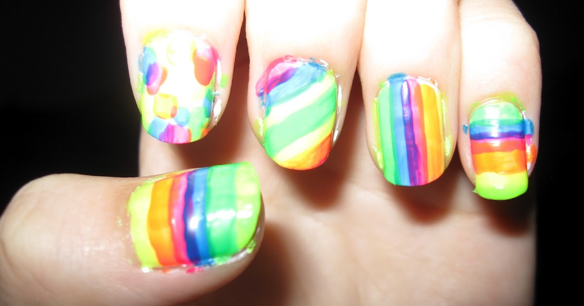 Fanning the Fumes A Nail Art Blog Rainbow Freestyle