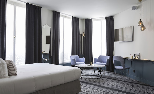 gorgeous interior design in hotel room in boutique hotel