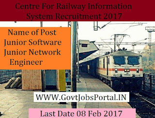 Centre for Railway Information Systems Recruitment 2017 – Junior Software & Junior Network Engineer