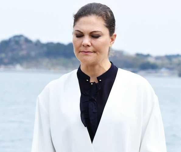 Crown Princess Victoria visited Shiogama Shinto Shrine and visited Shiogama port and the Japan's Meiho Tuna Fishery packing plant