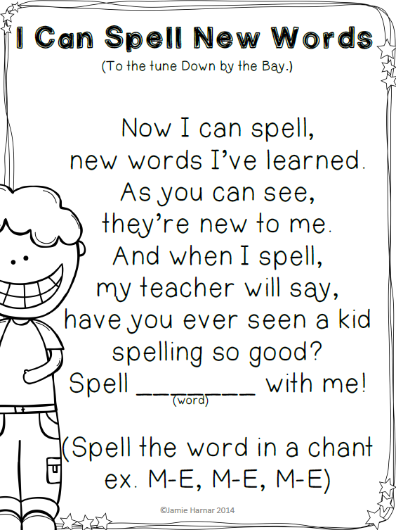 http://www.teacherspayteachers.com/Product/I-Can-Spell-New-Words-Song-1638943