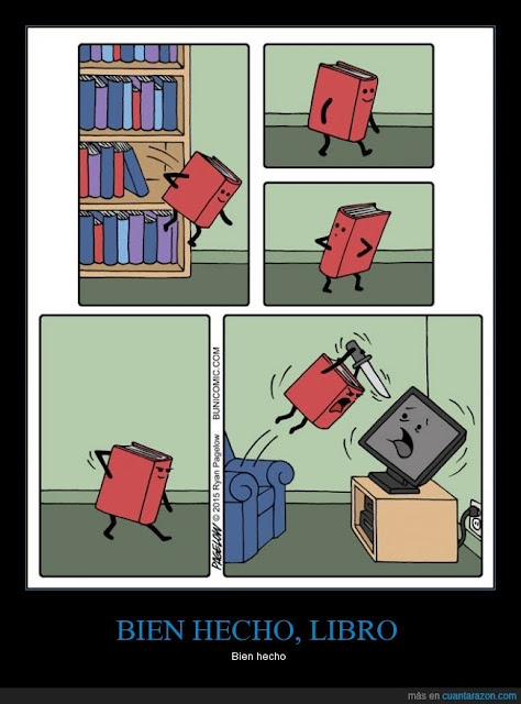 Meme de humor sobre los libros