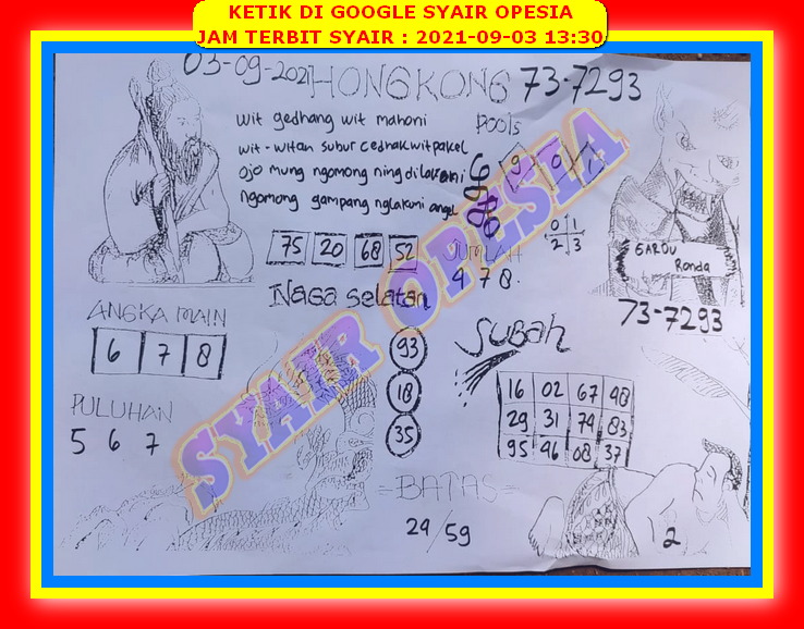 Syair Hk 3 September 2021 Kode Syair Sgp Syair Hk Syair Sydney 2021