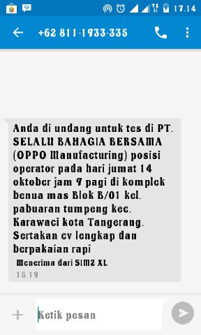 Pt Selalu Bahagia Bersama Sbb Oppo Manufacturing Loker Email