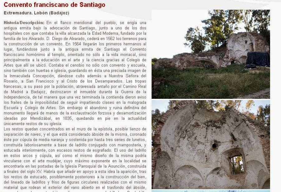 Lista Roja del Patrimonio: Convento franciscano de Santiago (Lobón)