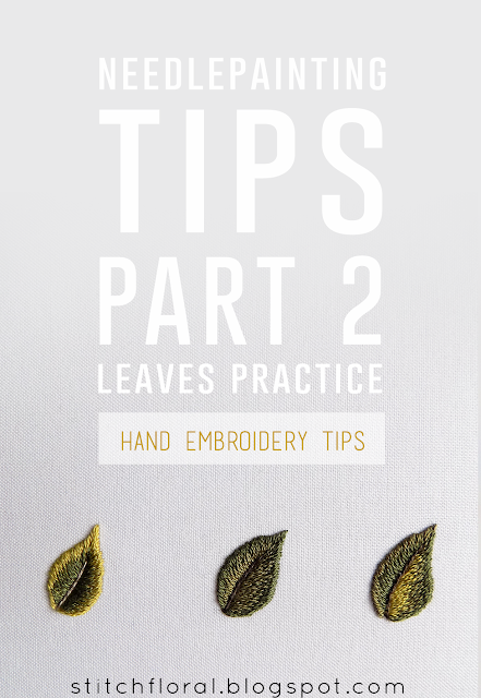 Needlepainting tips part 2: leaves practice