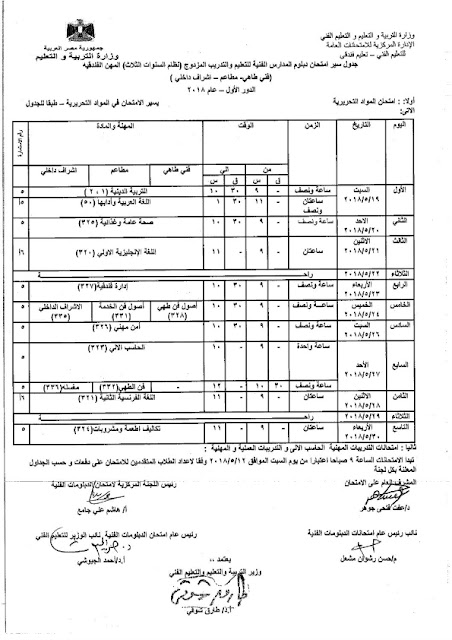 جداول امتحانات دبلوم المدارس الثانوية الفندقية 2018 ISSUU%2BPDF%2BDownloader_010