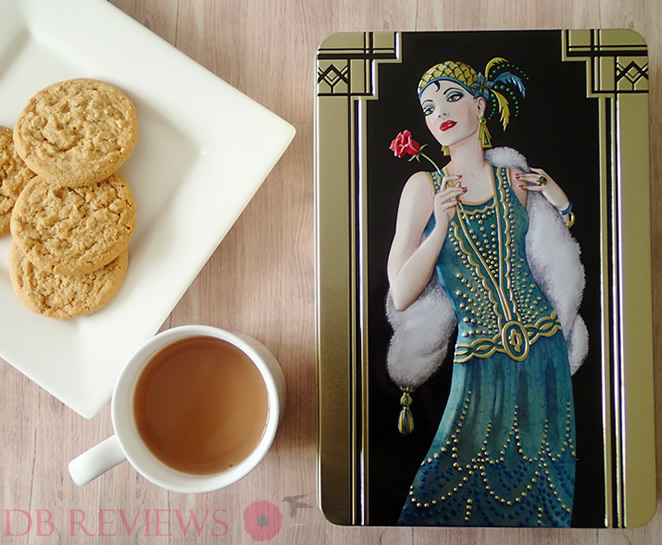 Churchills Art Deco Tin - Violet with Lemon and Ginger Cookies