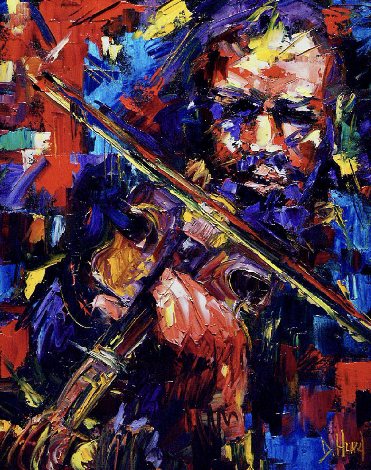 Daily Painters Abstract Gallery Jazz Art, Musicians, Music Art Print