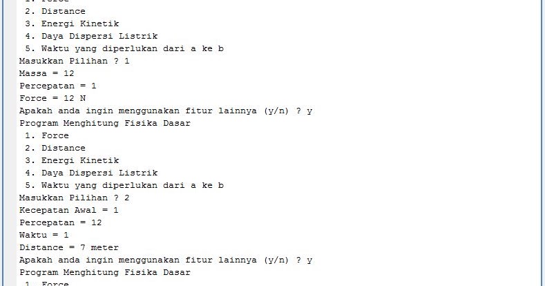 Information Center: Program beberapa rumus fisika dasar di MATLAB