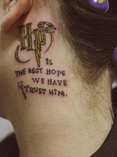 Harry Potter Desenho de Tatuagem para as Mulheres de Pescoço