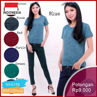 NAG158 Kaos Wanita Motif Silo Oneck Lengan Pendek Murah Bmgshop