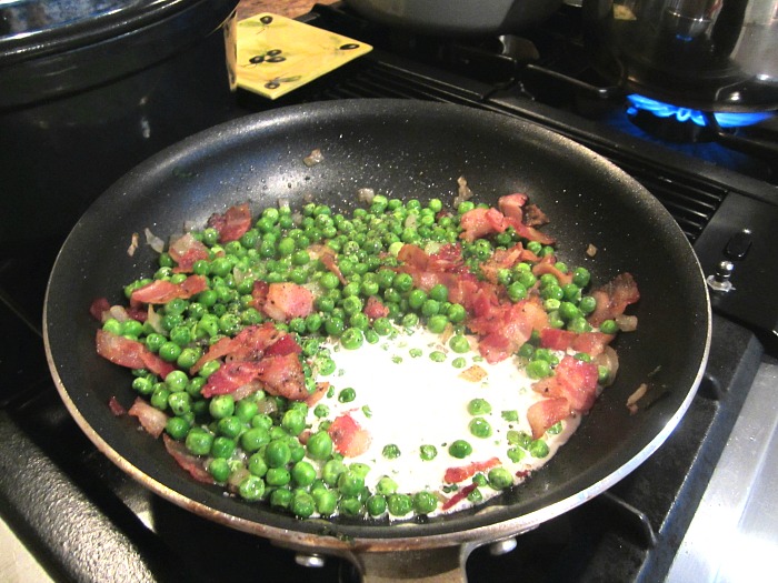 Easy Peasy Tortellini w/ Pancetta & Peas