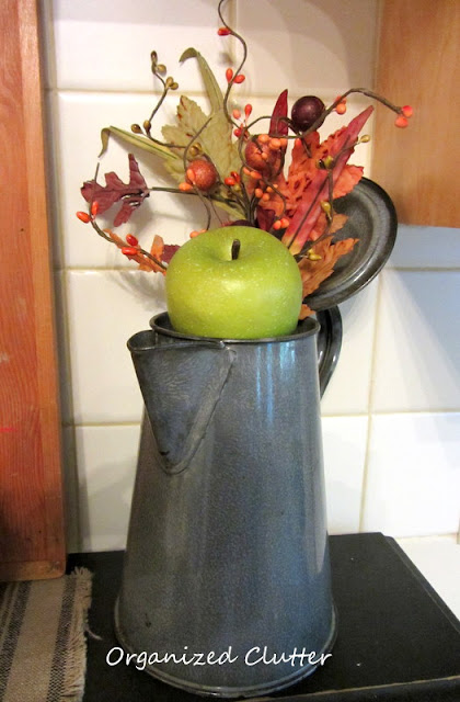 Fall Vintage Granite Ware Coffee Pot 