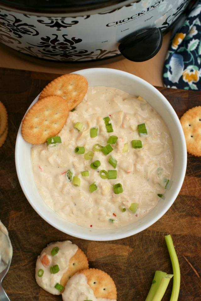 Cheesy Crock Pot Shrimp and Artichoke Dip | The Two Bite Club