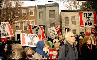 People protesting the NRA