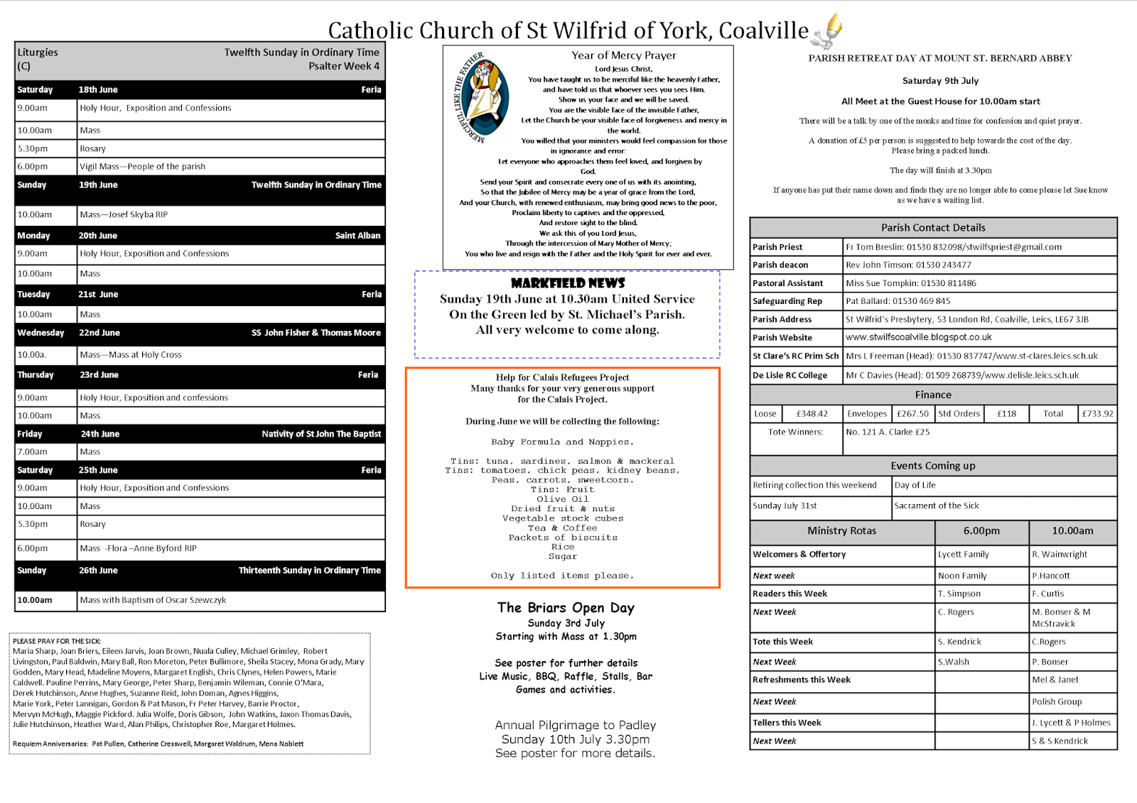 St Wilfrid's, Coalville and Holy Cross, Whitwick 12th Sunday in Ordinary Time