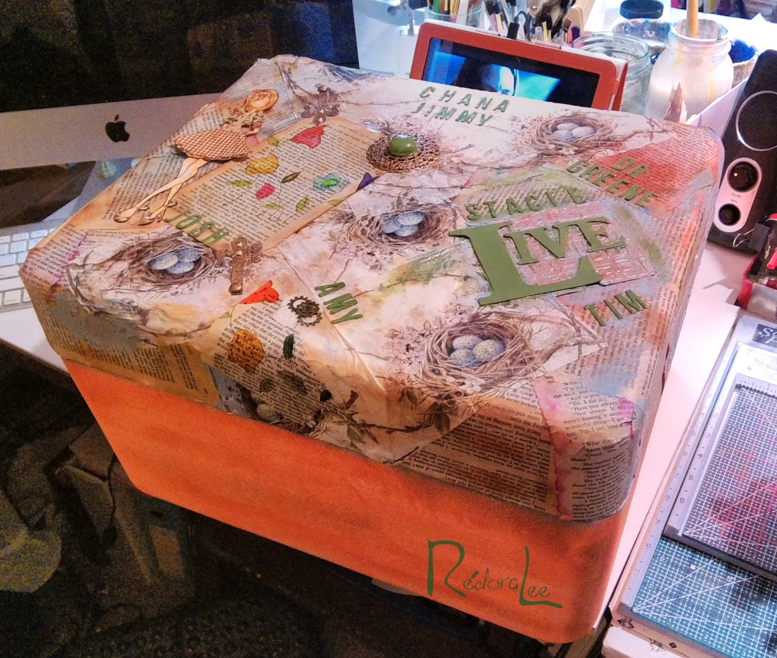 Redora Lee Designs Life's A Picnic Upcycled Styrofoam Ice Chest