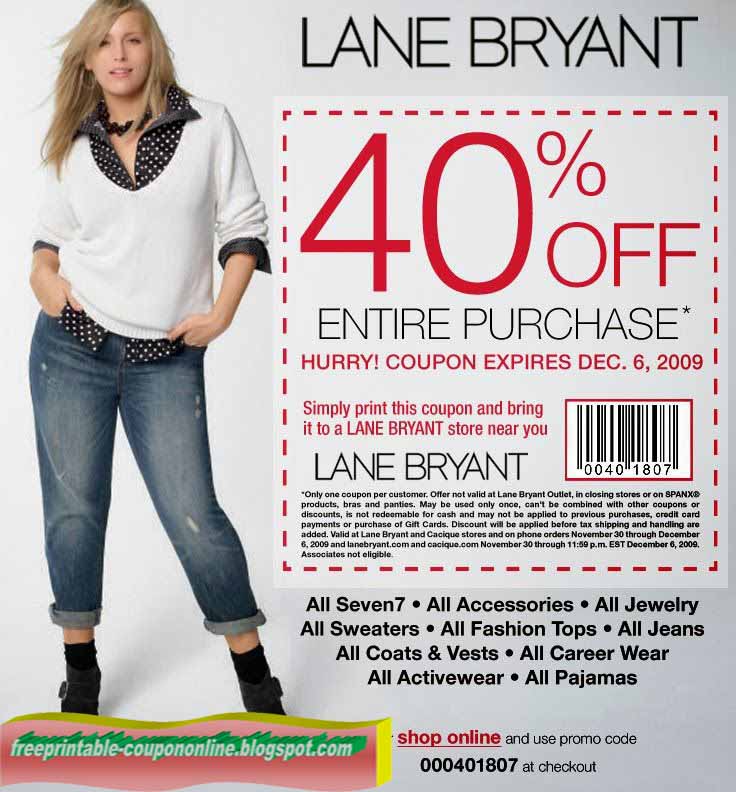 Lane bryant coupons 2019