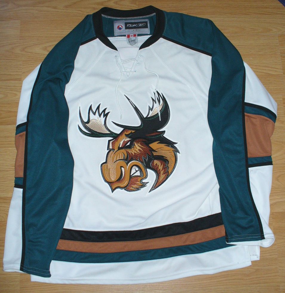 HOCKEY JERSEYS DIY & OTHERWISE, etc Manitoba Moose jersey & Paraphernalia