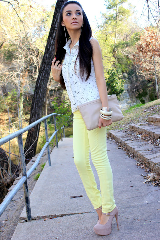 Pastel yellow jeans