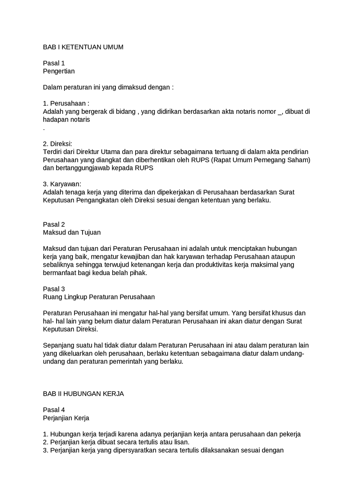 Contoh Peraturan Perusahaan Wood Scribd Indo