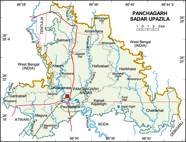 Panchagarh Sadar Upazila Map Panchagarh District Bangladesh