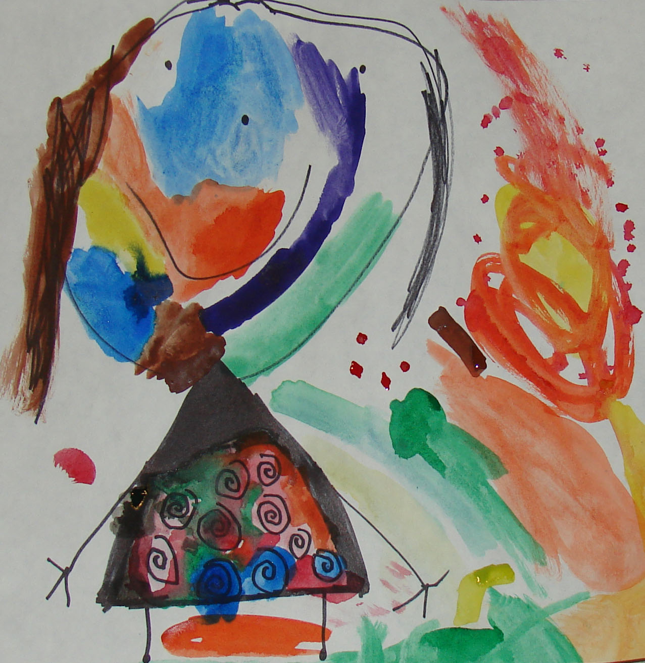 In the art room.... PreK "Ain't Gonna Paint No More!"