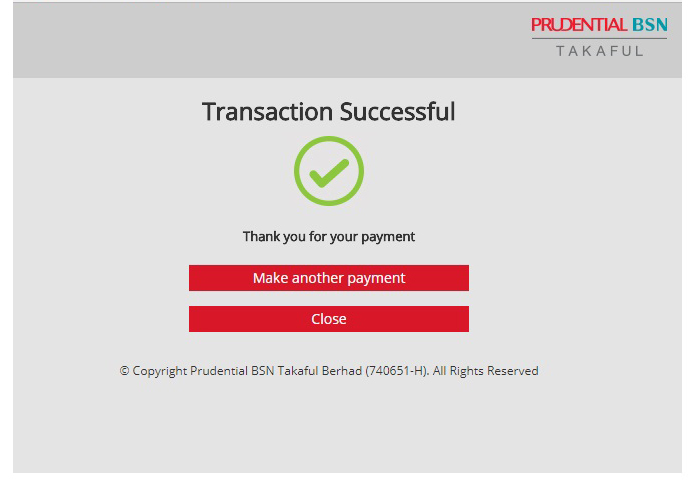 Touch payment prubsn TAKAFUL &