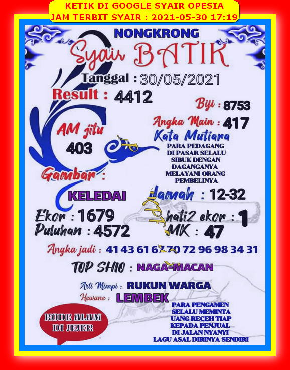 Forum Syair Hongkong Minggu 30 Mei 2021 Royal Syair