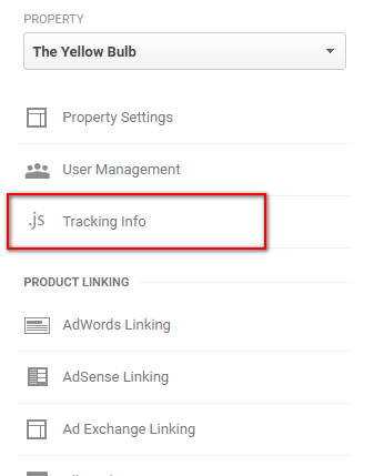 Property tab > Tracking Info Property tab > Tracking Info