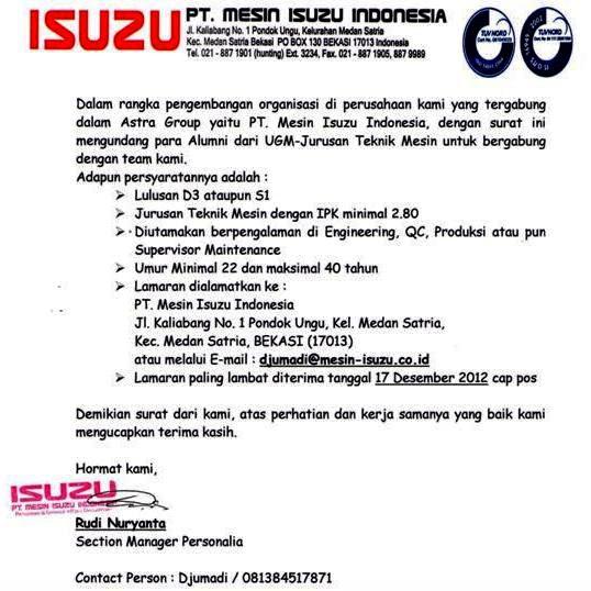 Mari Berbagi: PT. Mesin Isuzu Indonesia