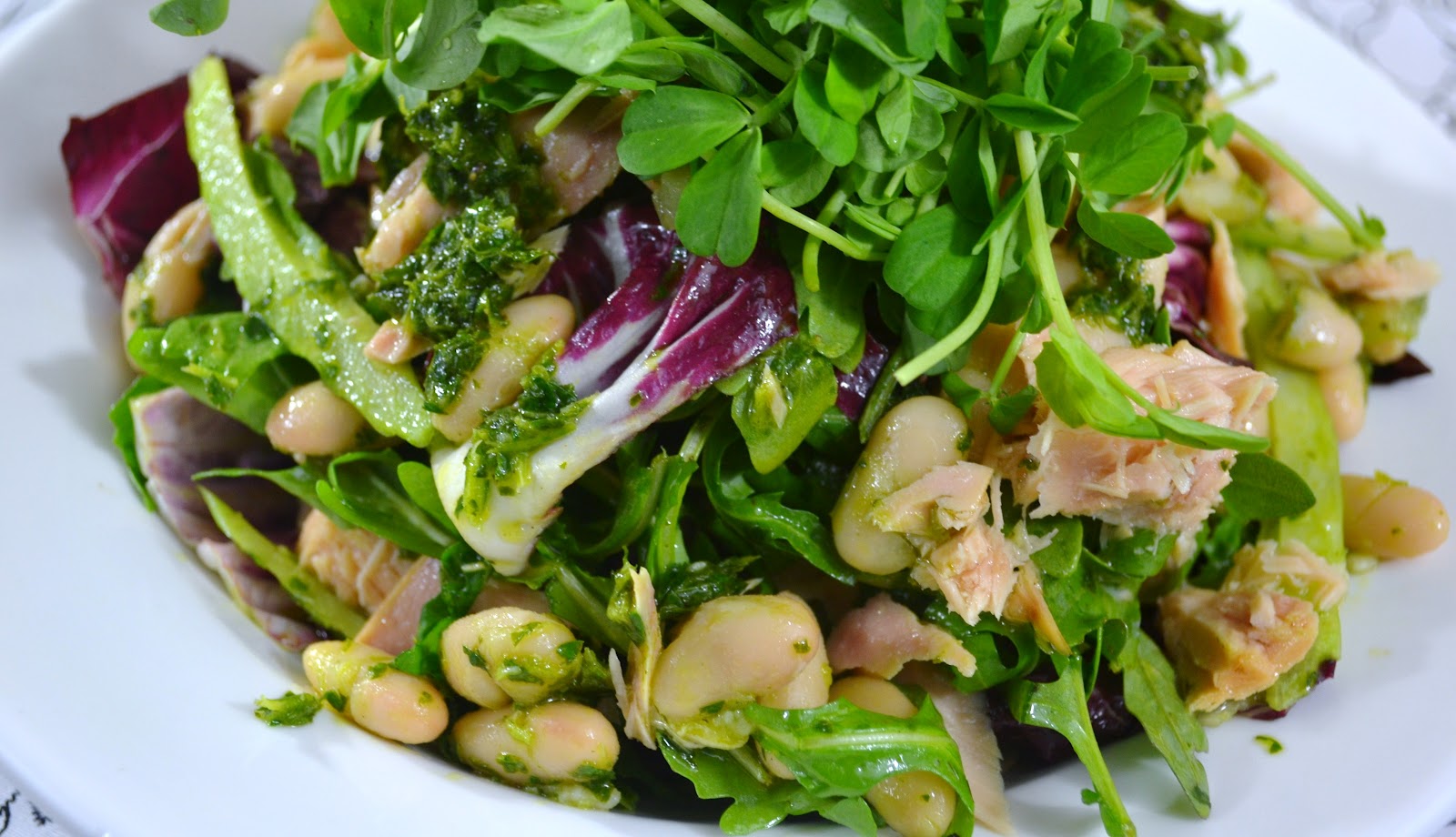 kale and kumquats White Bean and Tuna Salad with Radicchio and Parsley