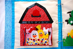 barn quiet book page finger puppets